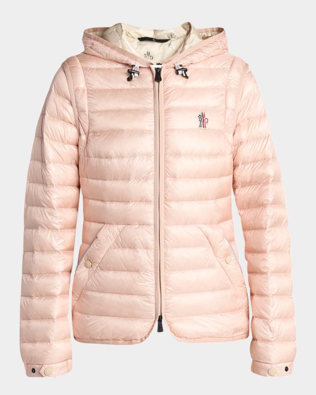 Karura Hooded Down Jacket with Zip-Off Sleeves